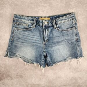 Joes Jeans The Ozzie 4 Inch Cut Off Shorts Womens 29 Blue Denim Raw Hem Mid Rise